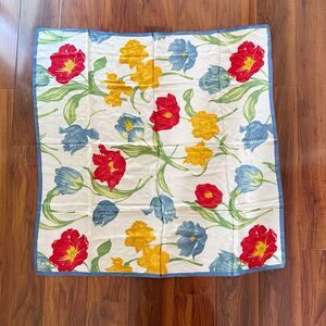 Tie Rack Art of the Scarf Floral Silk Scarf Tulips Daffodils